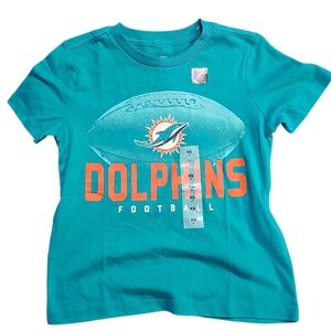 NWOT NFL Teal Dolphins Football Kids T-Shirt